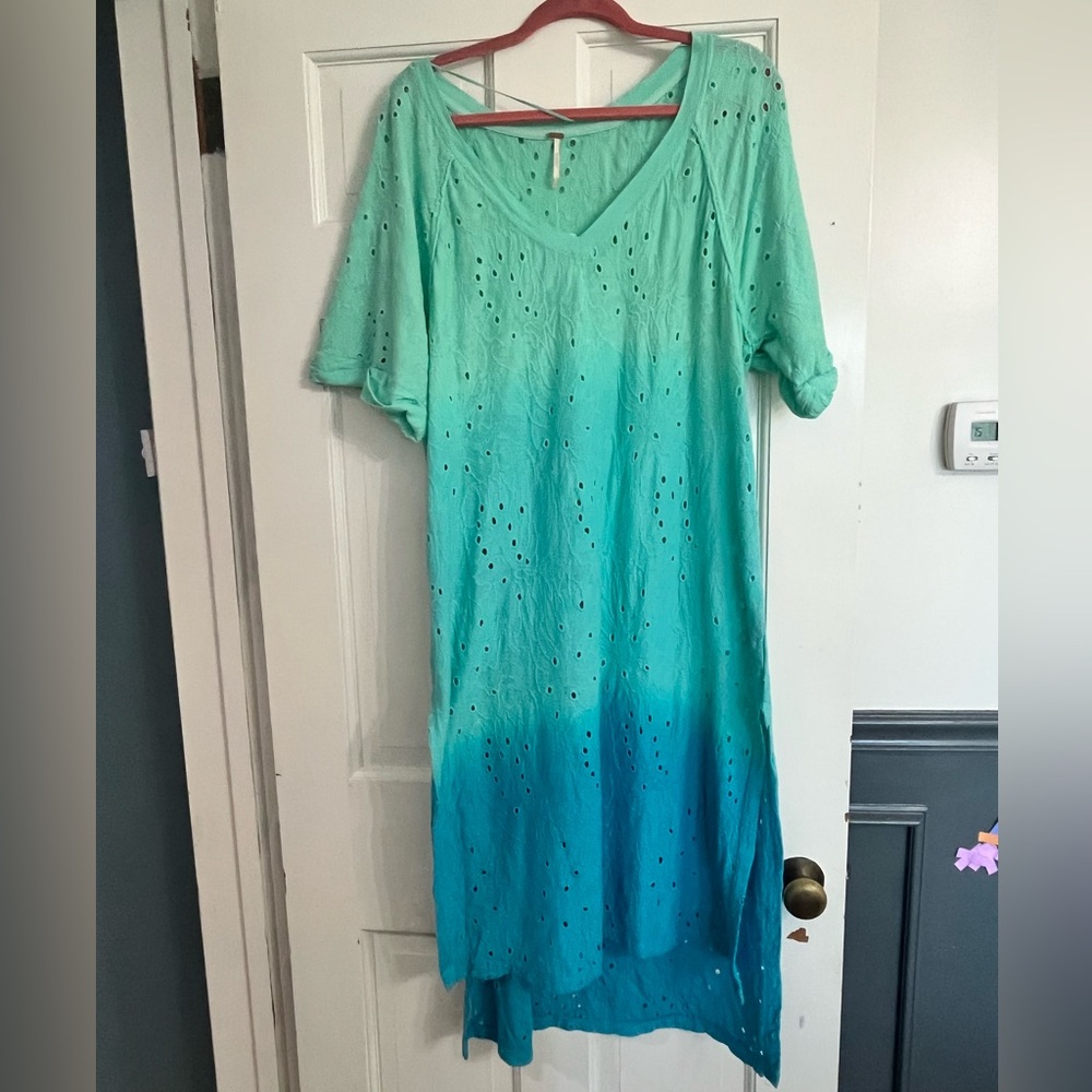 Free People Palm Springs Teal Ombre Swim Cover-Up - Picture 3 of 9